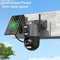WONSDAR 4G SIM caméra solaire 24/7 enregistrement extérieur trois écrans caméra PTZ suivi automatique étanche batterie Surveillance iCSee 3