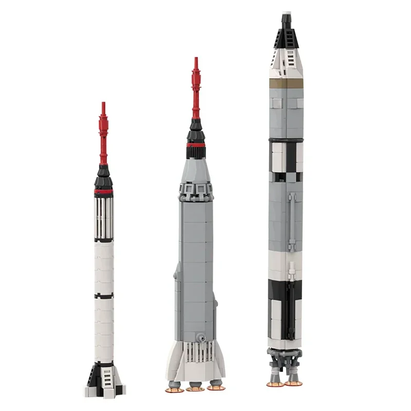 

Строительные блоки gobrick Moc Rocket, коллекция Mercury & Gemini, Сатурн V Scale, ракетная пусковая установка, строительные блоки, детские игрушки