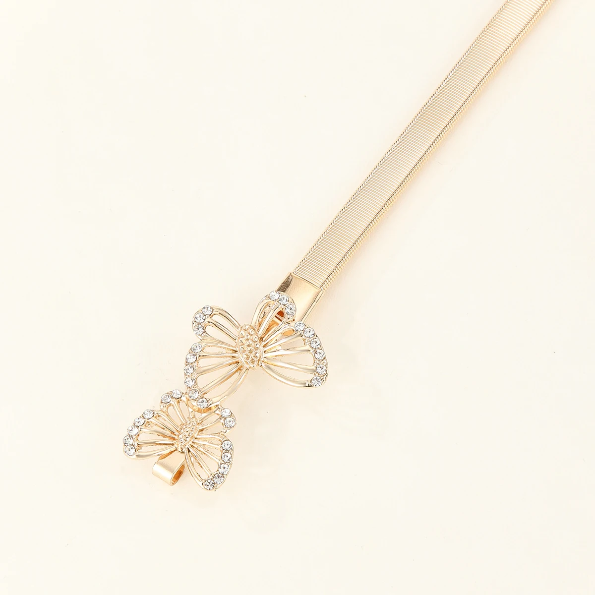 Elastische Goldketten-Gürtel für Damen, Metall-Taillengürtel, Strass-Stretch-Taillengürtel für Kleider und Röcke, luxuriöser Designer-Taillengürtel – Detail 9