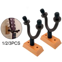 

1/2/3pcs Wooden Guitar Hanger Stand Holder Display Wall Mount Heavy Duty Steel Wall Hook Guitars Banjos Basses Instrument Access