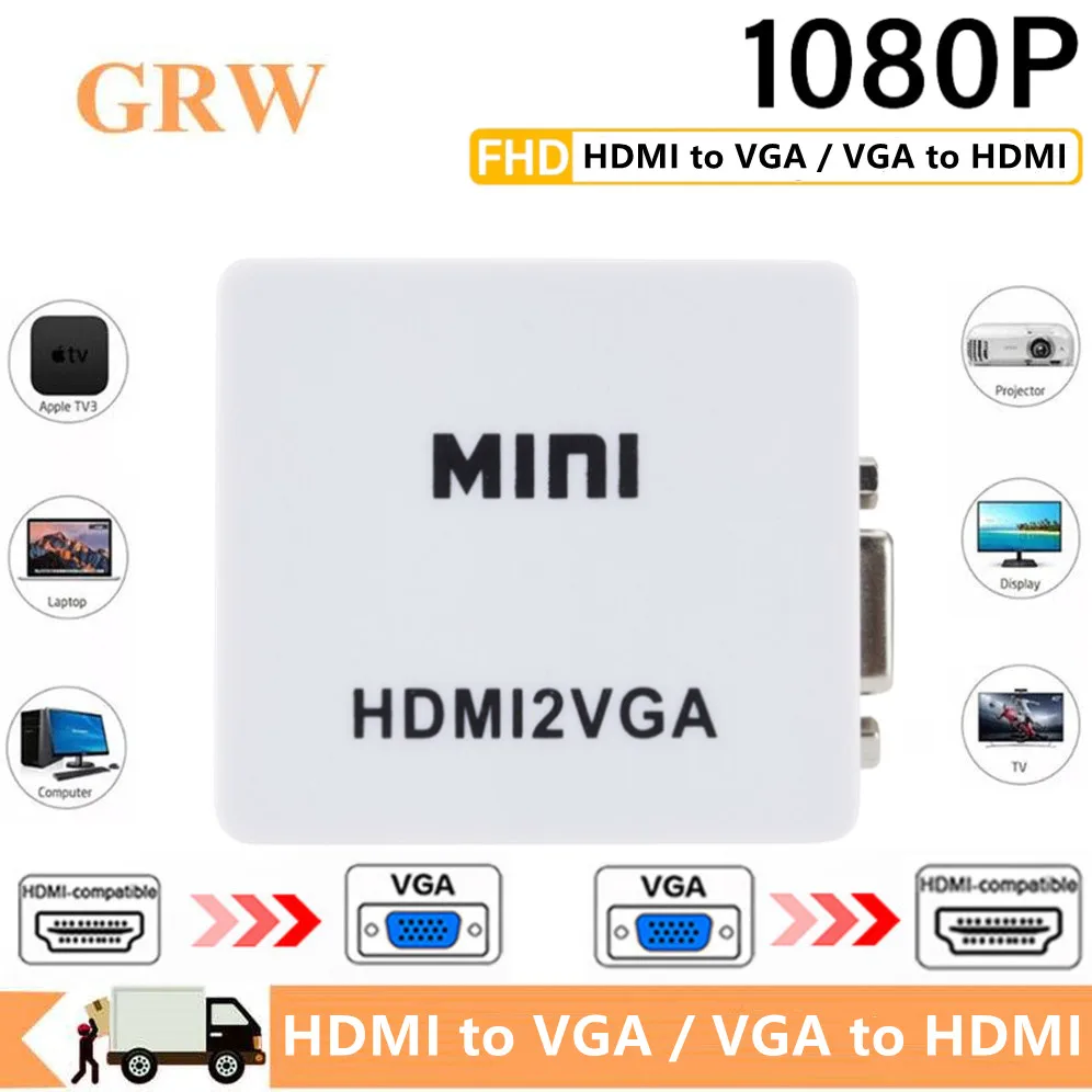 

HD 1080P HDMI-Compatible to VGA Adapter VGA to HDMI Converter With Audio Output for Projector Monitor Laptop PC TV Box Xbox PS4