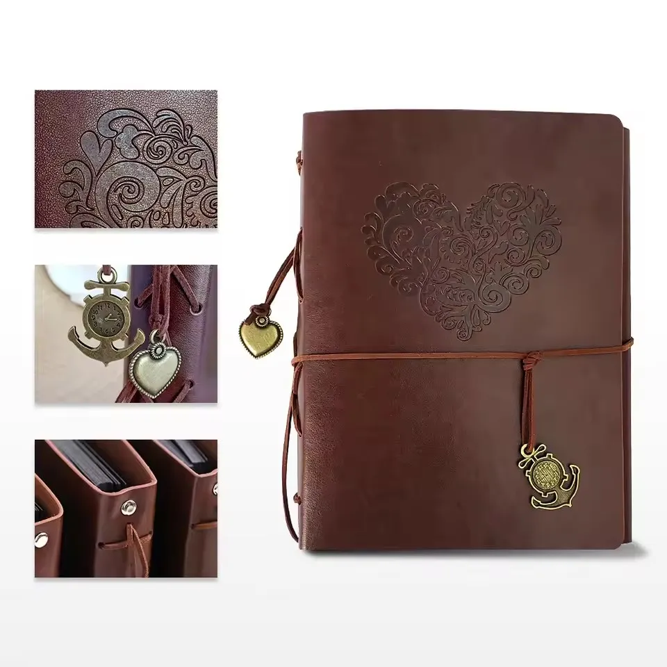 Album Fotografico Per Album Fai Da Te In Pelle Vintage Con Pagine Nere Libro Fotografico Per Incollare Foto~p135534144