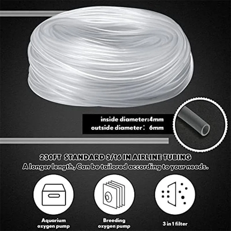4*6mm Silicon Aquarium 1m/3m/5m/10m Oxygen Pump Hose Air Bubble Stone Aquarium Fish Tank Pond Pump Tube Food Grade Material