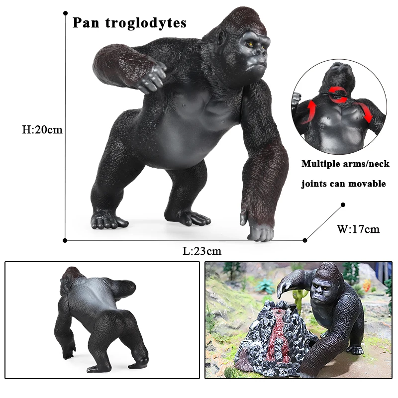 Oenux original selvagem animal figuras de ação macaco chimpanzé orangotango  dourado gibão modelo pvc miniatura crianças