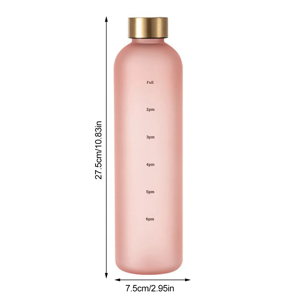 Sports Water Bottle Portable 1000ML with Time Marker Leakproof for Travel Picnic Camping Cycling