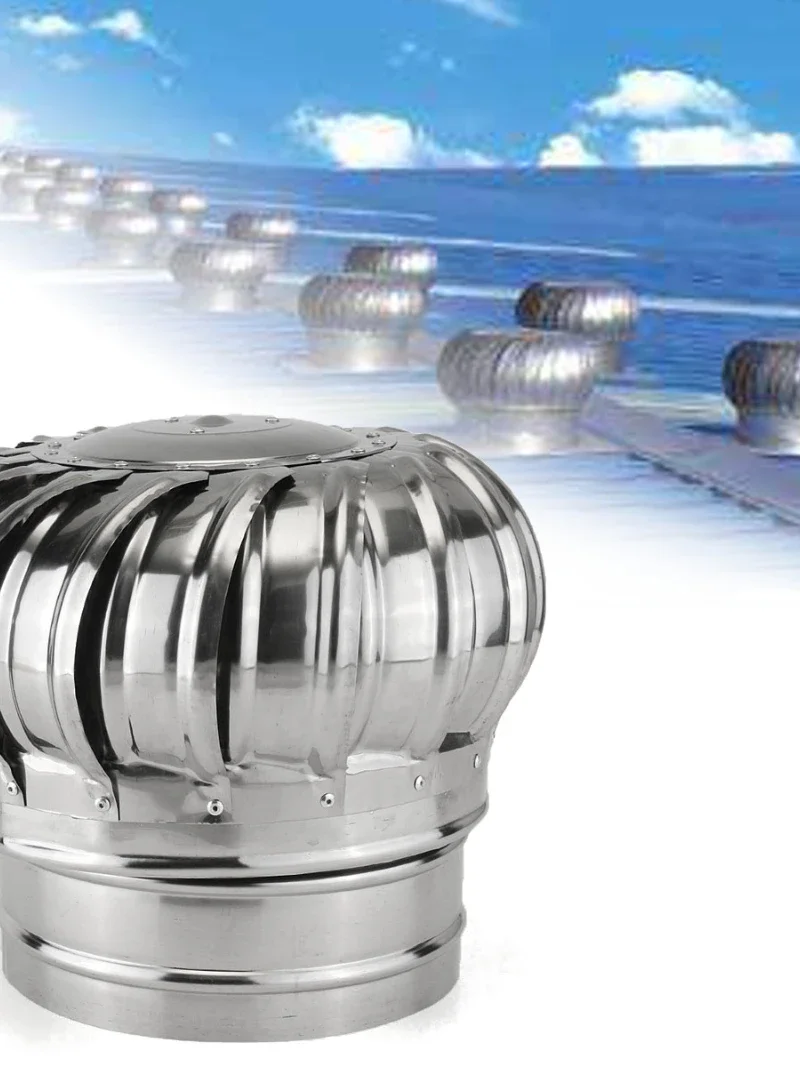 304 หลังคาสแตนเลส Ventilator กังหันลม Air Vent Attic Ventilator 110 มม.150 มม.200 มม.Pipefit หลังคาระบายอากาศพัดลม 1