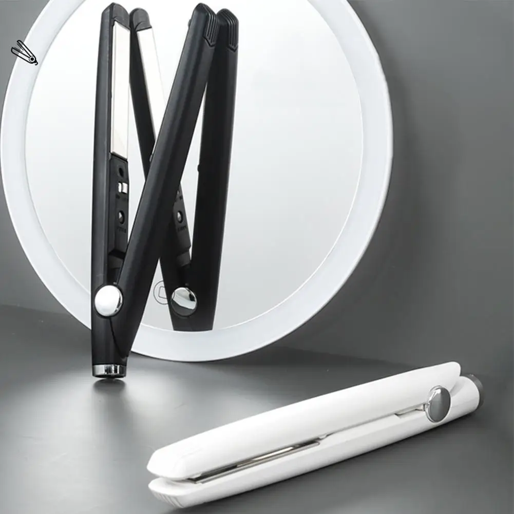 Mini Usb Portable Cordless Hair Straightener Curler Styling Flat Iron Rechargeable Split Professional Curling Straightening V7w7
