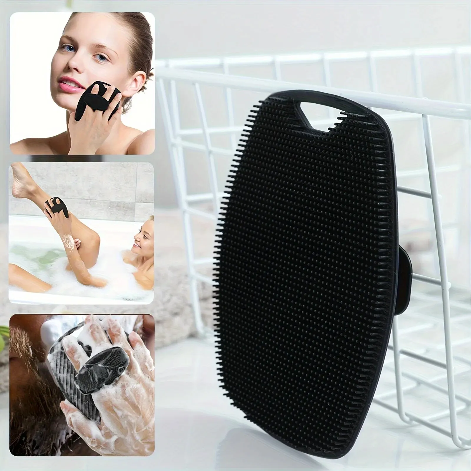 Silicone Bath Portable Wall Mounted Shampoo Brush Bath Face Washing Cleaning
