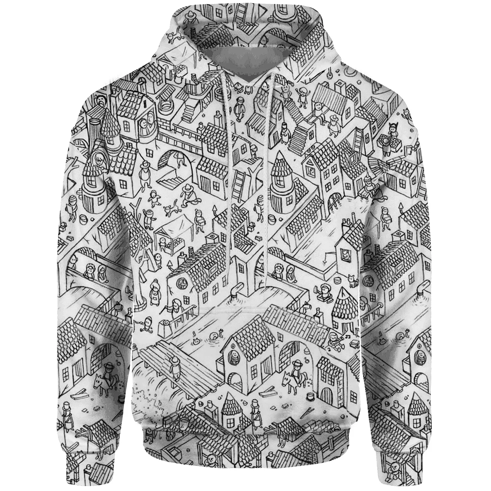 thumbnail image 1 of Sudadera con estampado urbano de moda Ropa para hombre Cómoda Movimiento Ropa para hombre moderna y versátil Sudaderas para hombre, 1 of 4