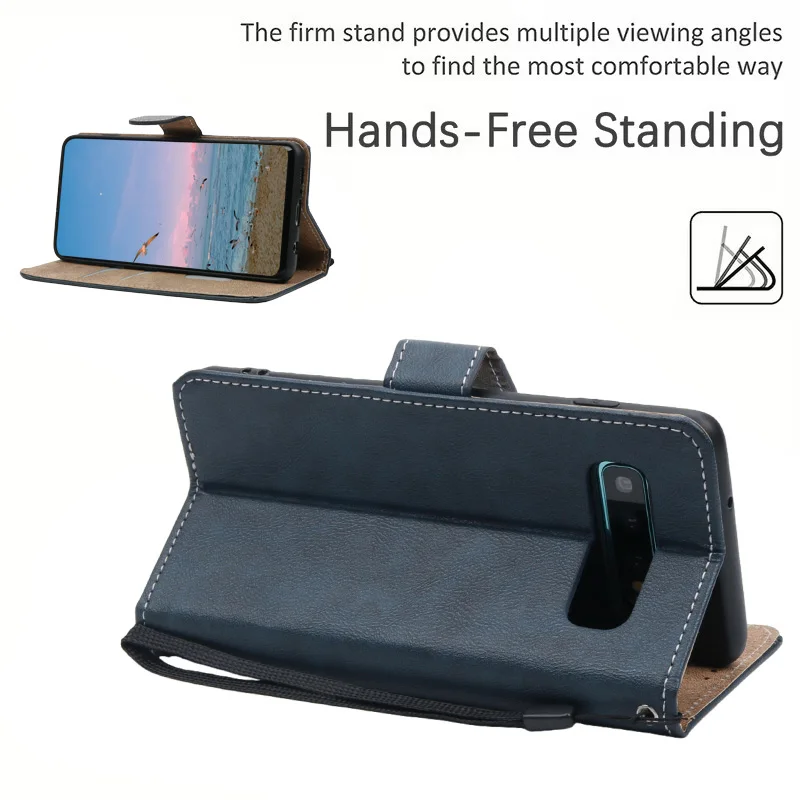 Retro Leather Magnetic Wallet Flip Cover with Lanyard