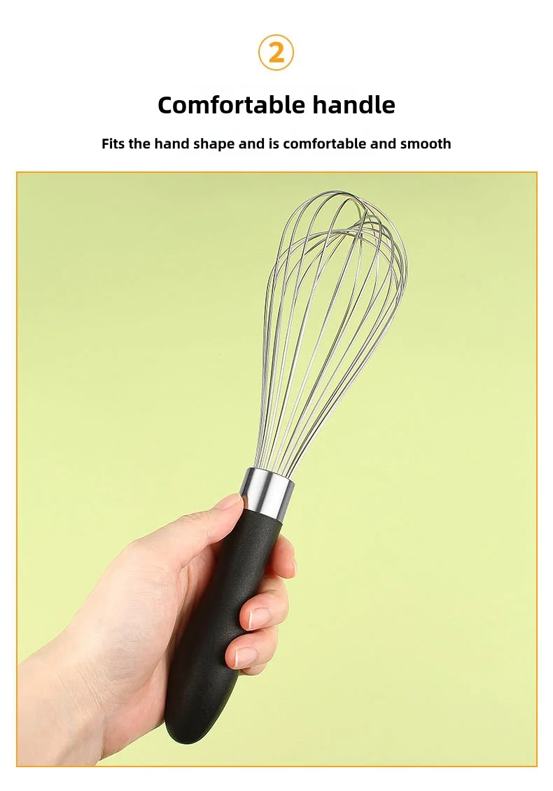 Description Picture 4 of itemCross-border 10-inch stainless steel egg beater 12-inch manual mixer cream beater cake cream whisk baking,
