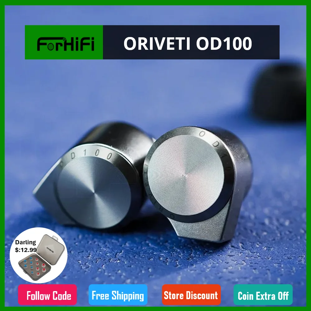 

ORIVETI OD100 Exclusive DLC 9.2mm Dynamic Driver Earphones HiFi Music Wired CNC Milled Metal In Ear Monitor 3.5mm Stereo Plug