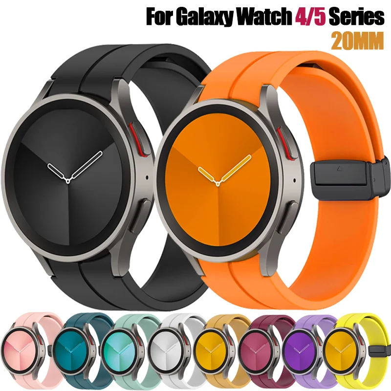Original Silicone Strap for Samsung Watch 4/5 40 44mm Watch 5 Pro 45mm