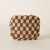 Colorful Knitted Checkerboard Storage Bag Portable Mini Cosmetic Bag Makeup Pouch Women Sanitary Napkin Tampon Bag Coin Bag 4