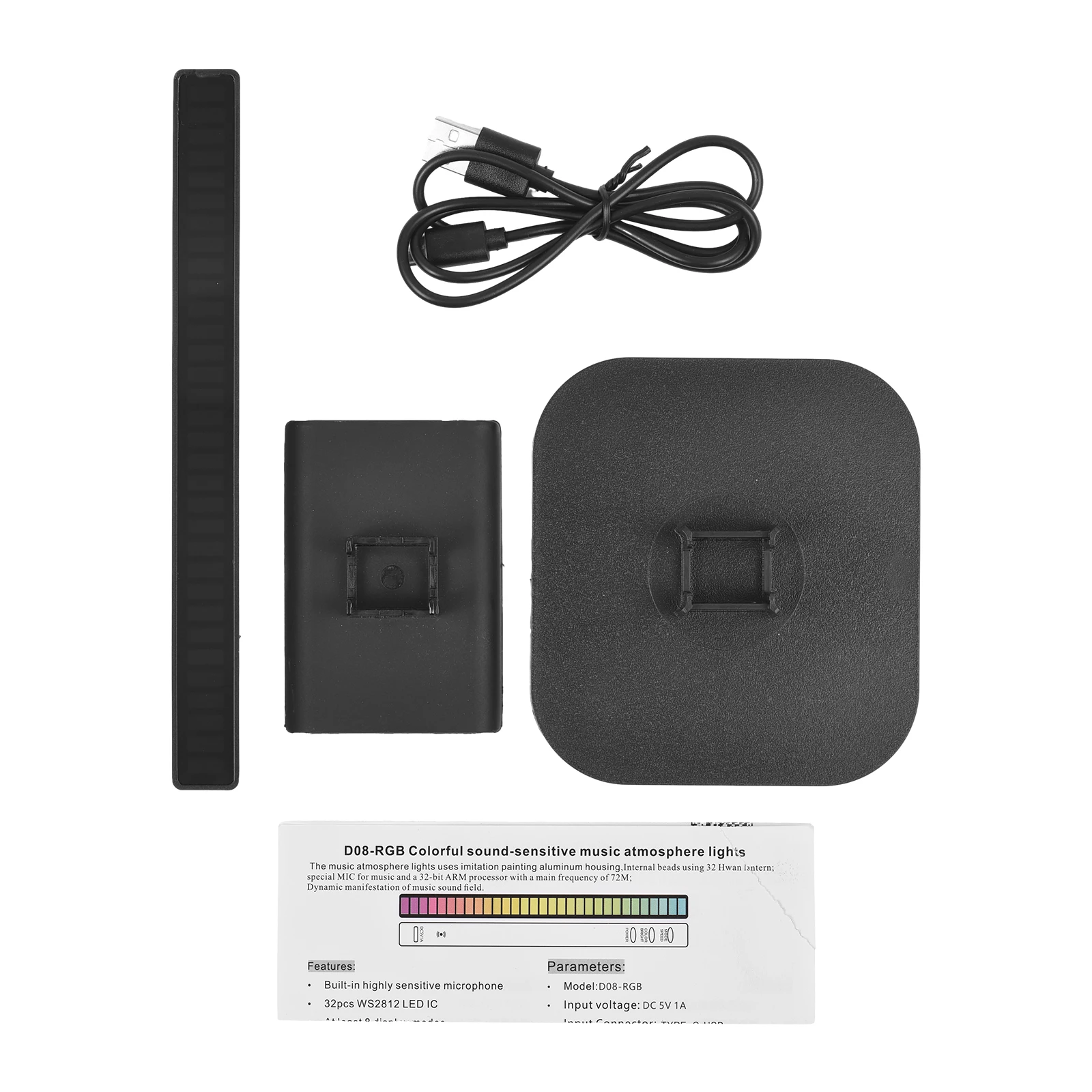 Headphone Stand RGB Light for Desk PC Gaming Headset Bottom Anti-slip with Type-C Ports Rechargeable Headset Display Hanger