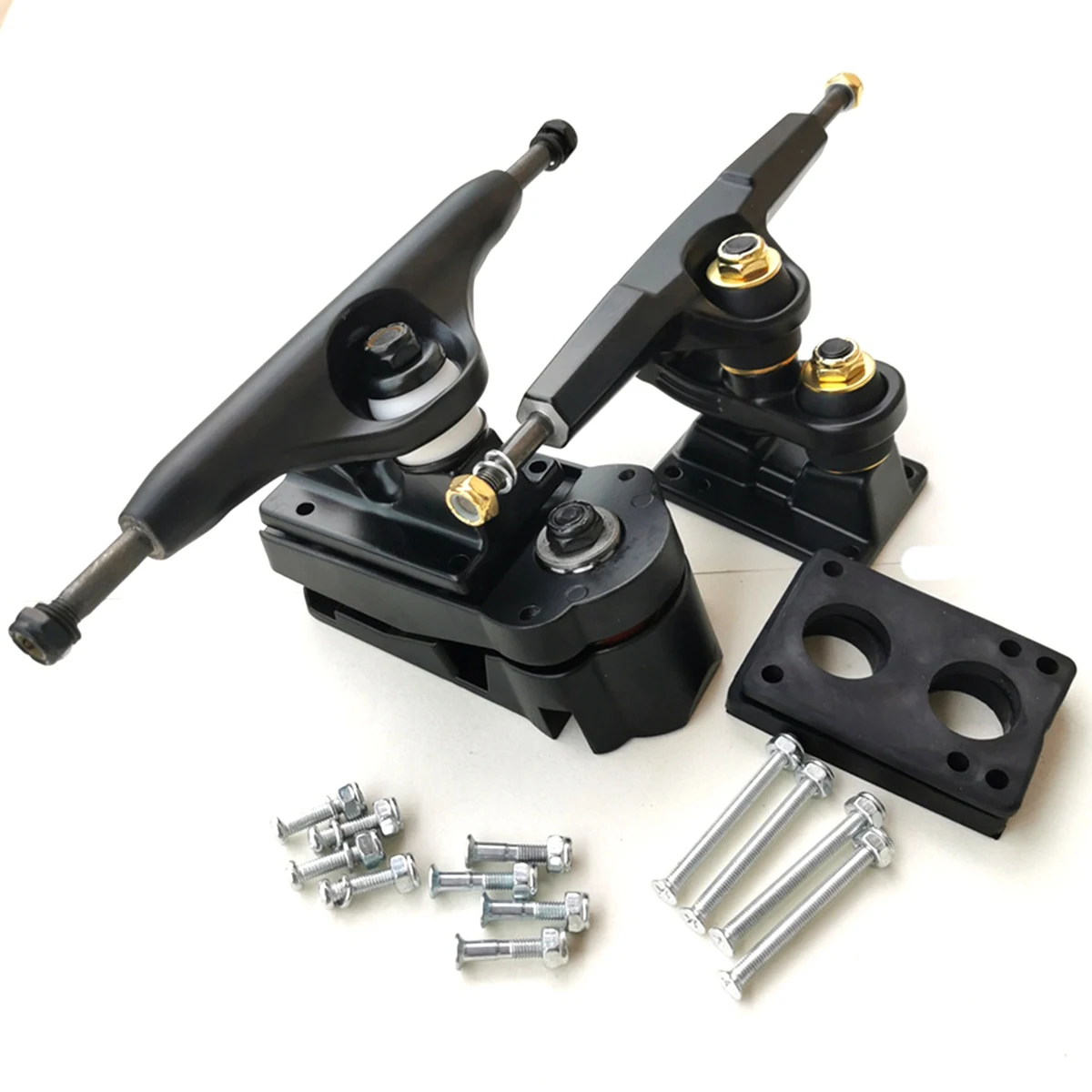 

6,25 дюймовые двойные Kingpin для серфинга, скейтборда, грузовиков S5, адаптер, Гравитационный литье, задние грузовики, Красная пружина, черный