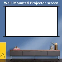 MIXITO Wall Mounted Projector Screen Shredded Milk 60-120 Inch White Wrinkle-Free 160° Viewing Angle Screen Home Theater Indoor - Image 3