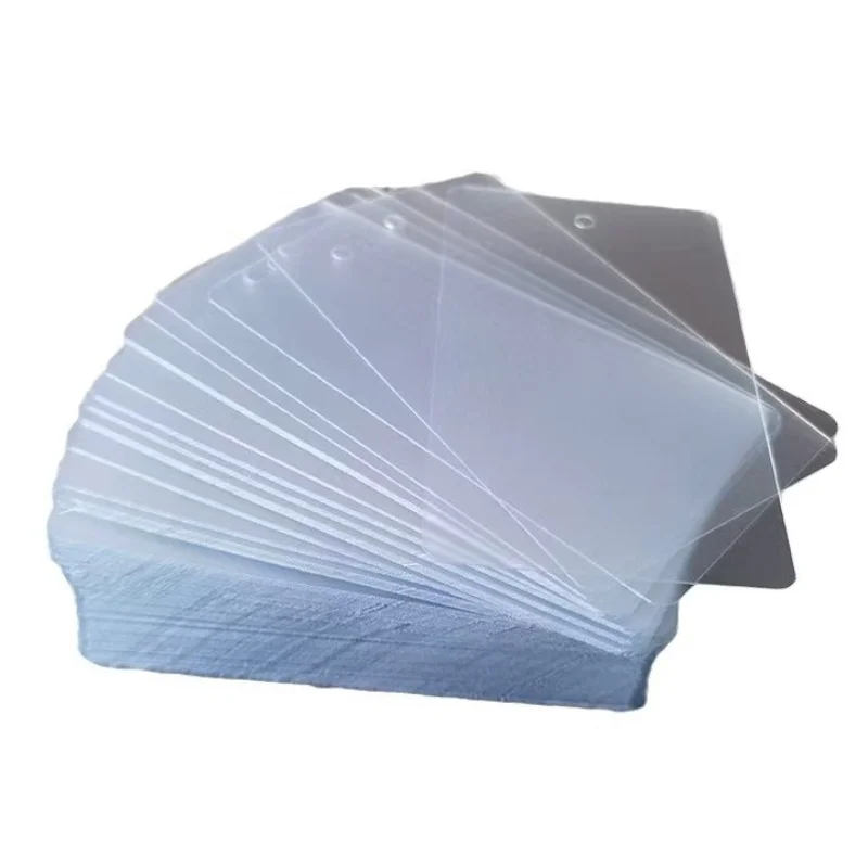 50PCS Plastic Blank Hang Tag for Bag Square PVC Cards for Garment Round Transparant Swing Tags