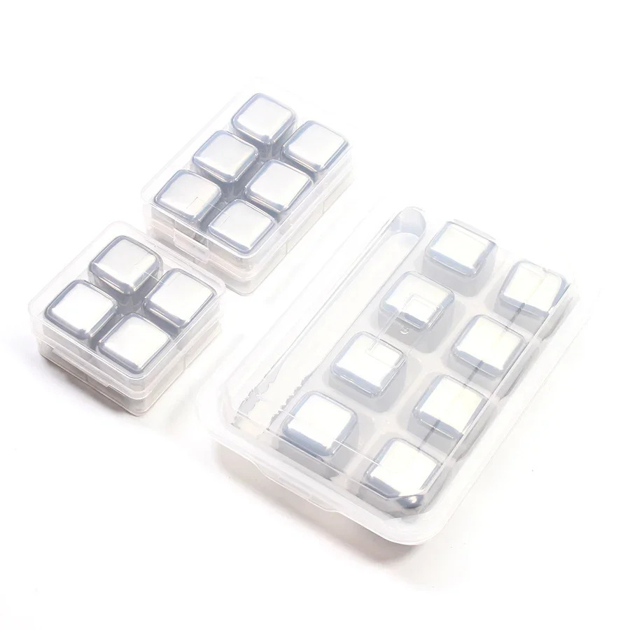 Stainless Steel Ice Cubes Reusable Chilling Stones Bucket Magic Vodka Wine Beer Cooler Bar KTV Whisky Holder Chiller Beer Cooler