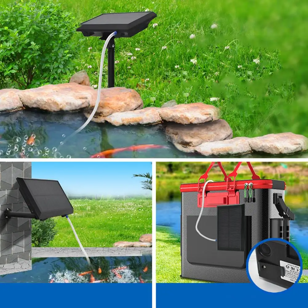 Fish Tank Oxygen Pump Aquarium Water Pump Air Pump Solar Aquarium Outdoor Fishing Oxygen Pump Rechargeable Oxygen For Fishing Fish Tranportation Pond Aerator 3.7v