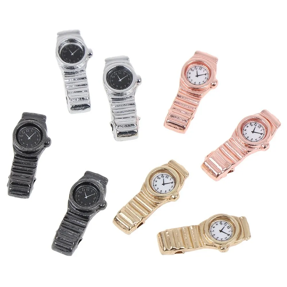 1/12 Model Toy Metal Watch Dollhouse Simulation Miniature Model Toy Mini Wristwatch Doll Play Home Decoration Accessories