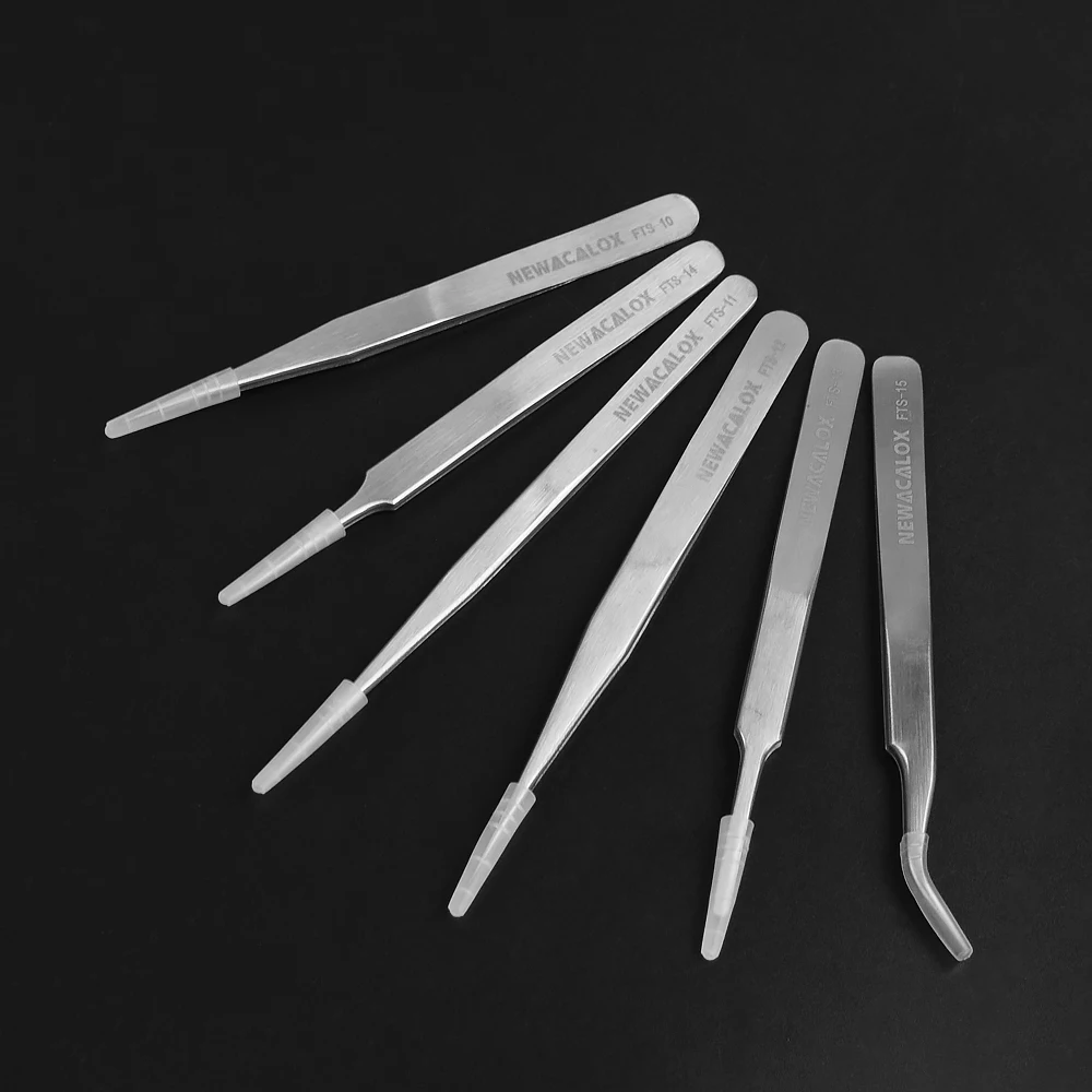 Precision Tweezers,Tweezer Tool,ESD Anti Static Tweezers 6Pcs Tweezers Kit Anti-static Non-magnetic Tweezers Precision Set for Lab Jewelry Craft Soldering Eyebrow