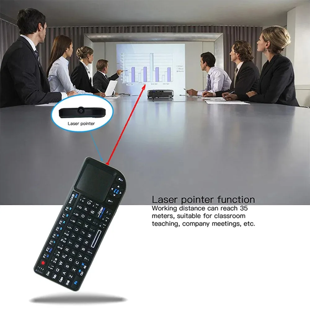 Compact Wireless Backlit Keyboard with Touchpad & Air Mouse