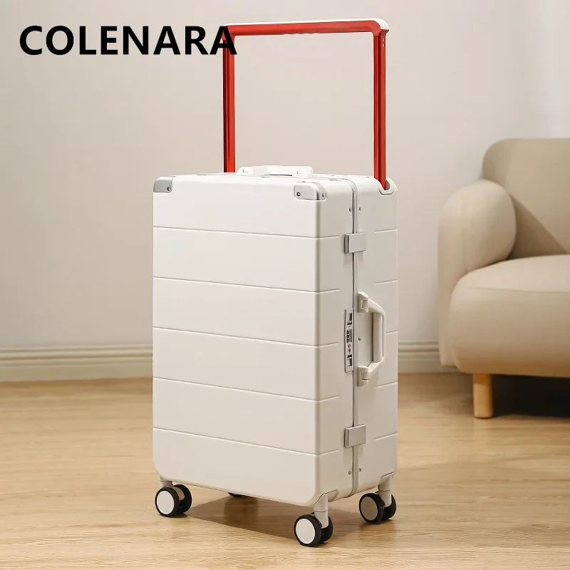 COLENARA Rolling Suitcase Aluminum Frame Trolley Case 20 "boarding Box 24 "26 Inch Cart Type Travel Bag Large Capacity Luggage
