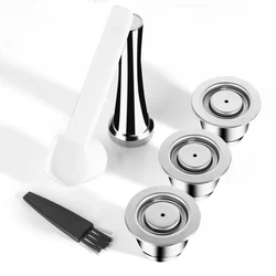 Eco-Friendly Reusable Stainless Steel Coffee Capsule Kit with Tamper & Dosing Ring (3 pod t)