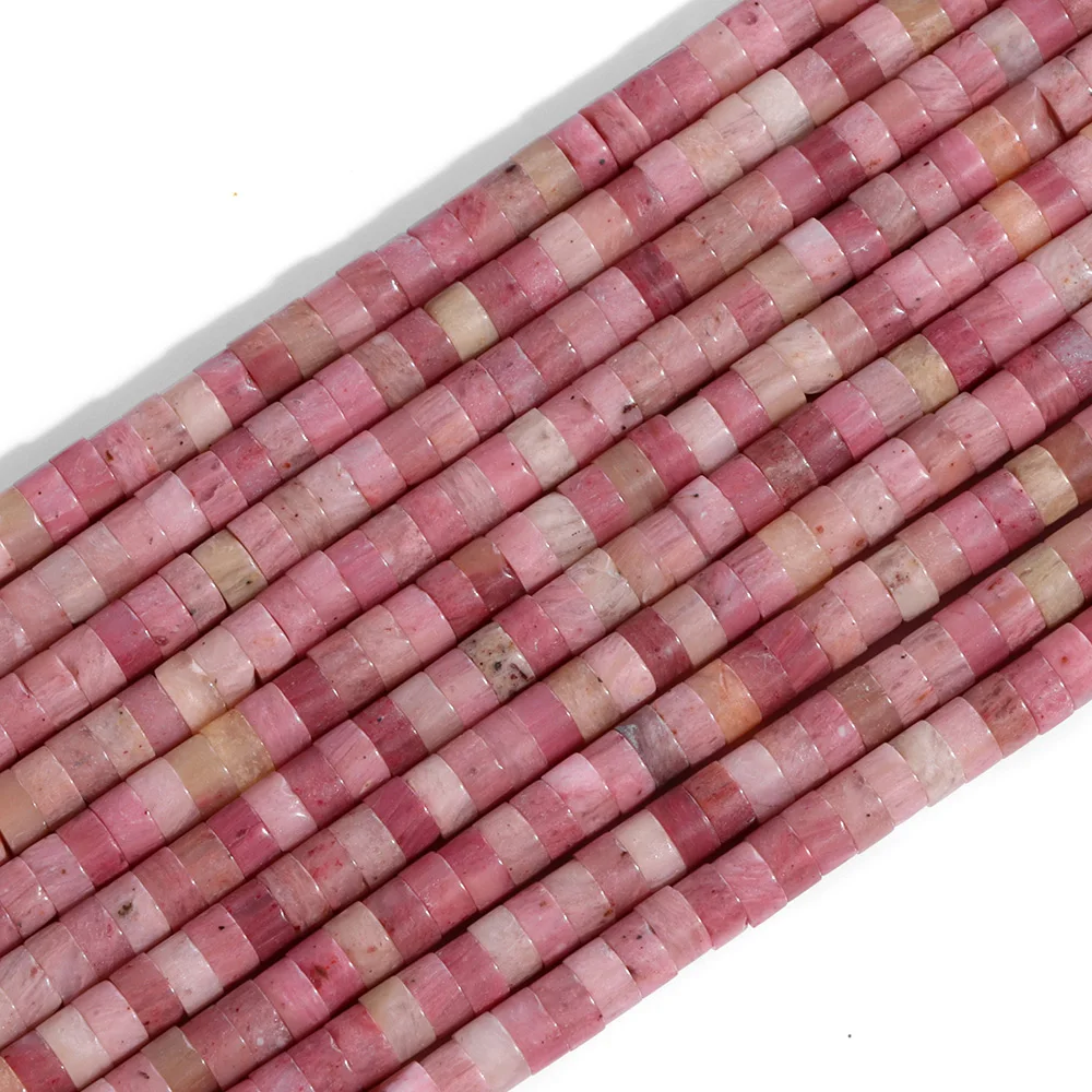 

Natural Mahogany Grain Spacer Stone Beads 2x4mm Loose Rondelle Bead Smooth Flat Round Beaded for DIY Bracelet Necklaces Earrings