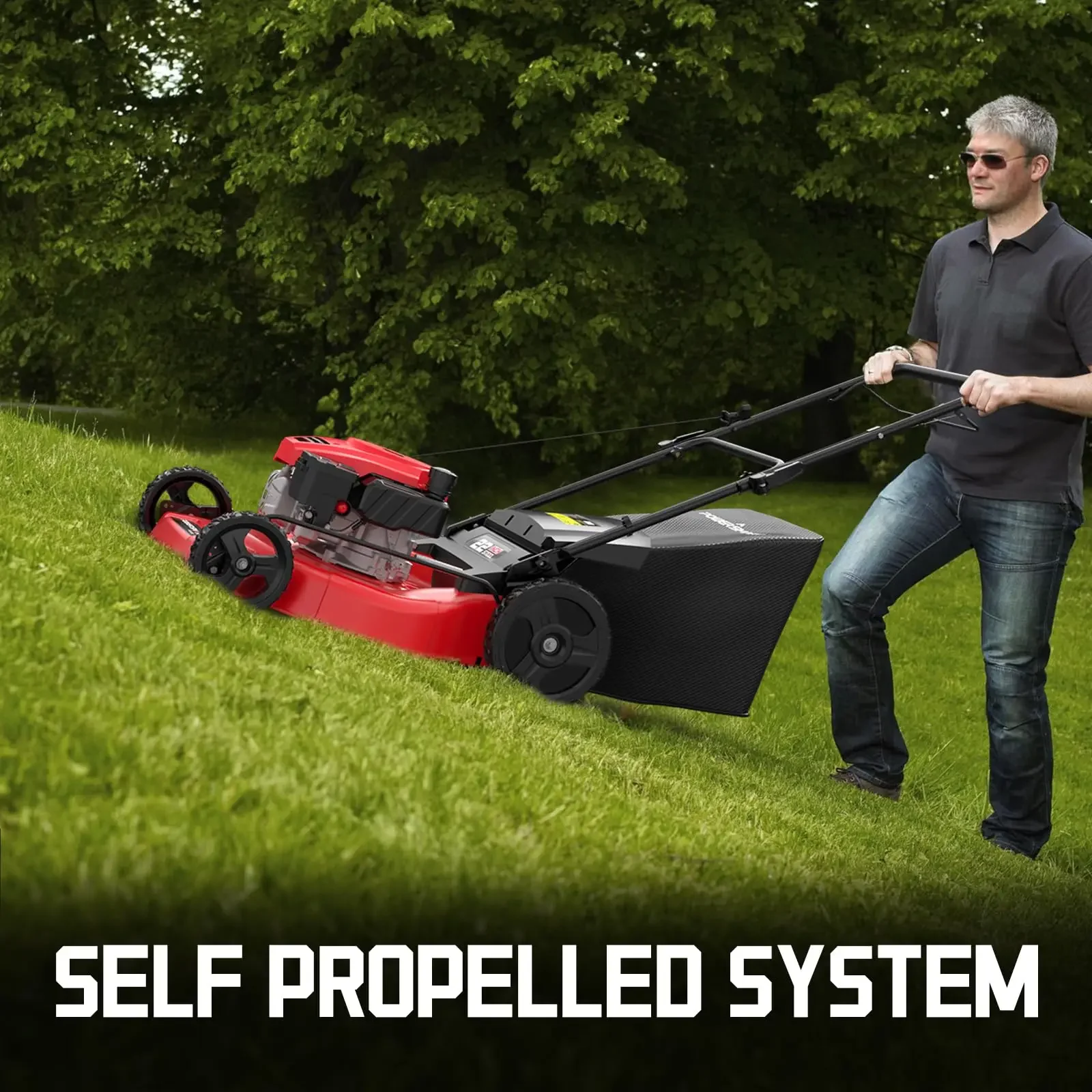 Self-Propelled Gas Lawn Mower 22" with 170cc OHV Engine 4