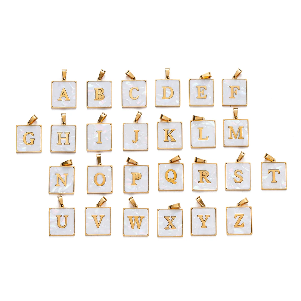 1 Stück Edelstahl mit Prise Kaution Verschlüsse Nachahmung Perle Brief Charms Anhänger für Halskette DIY Schmuck Herstellung Zubehör – Detail 2