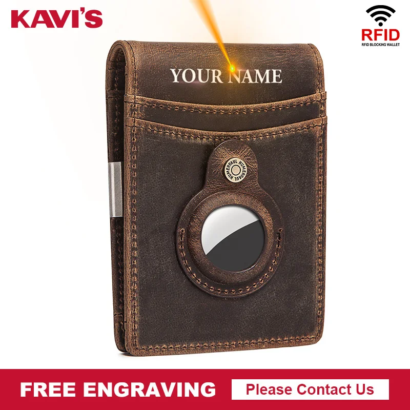 Leather Money Clips ID Credit Card Holder Wallet Purse RFID Blocking Men's Bank Card Wallet Case Protection credit card holder id card holder