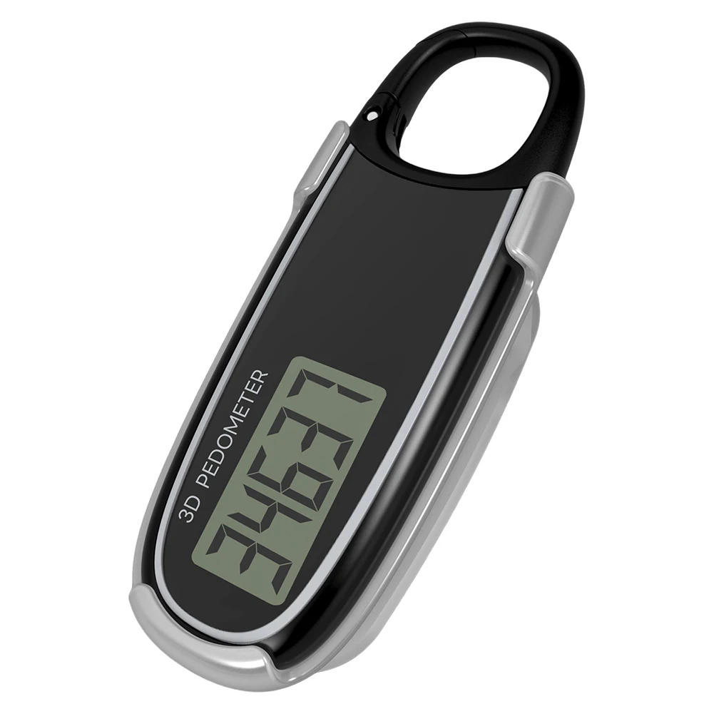 3D Pedometer Clip On Step Counter Portable Digital Step Tracker for Outdoor Sports