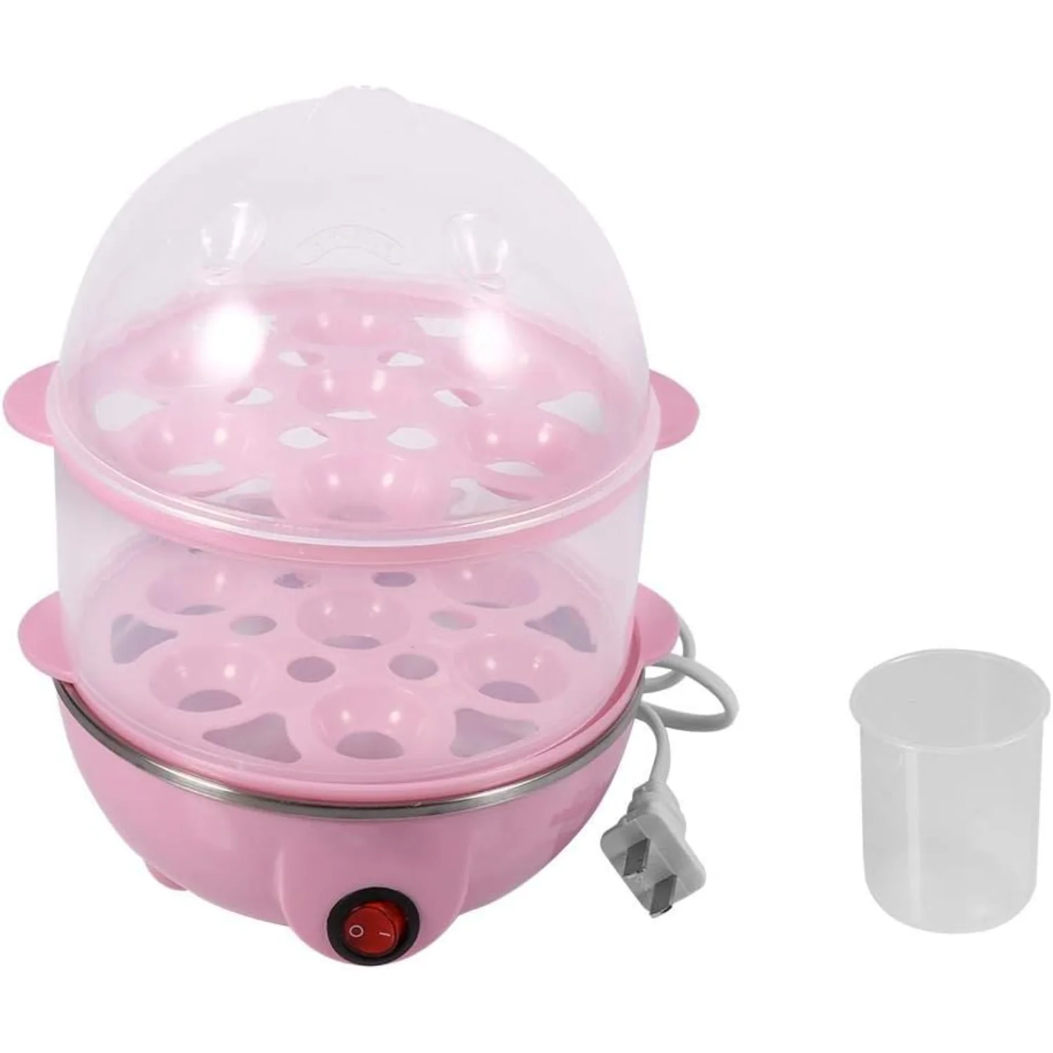 Egg Cooker,Multi-functional Double-Layer Egg-Maker & Poacher,Quickly Makes 14 Eggs,for Hard Boiled Eggs, Poached Eggs, Omelets,