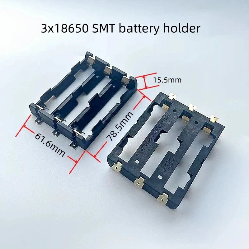 18650 SMT 배터리 상자 난연성 및 고온 방지 SMD 배터리 홀더는 직렬 및 병렬로 연결 가능
