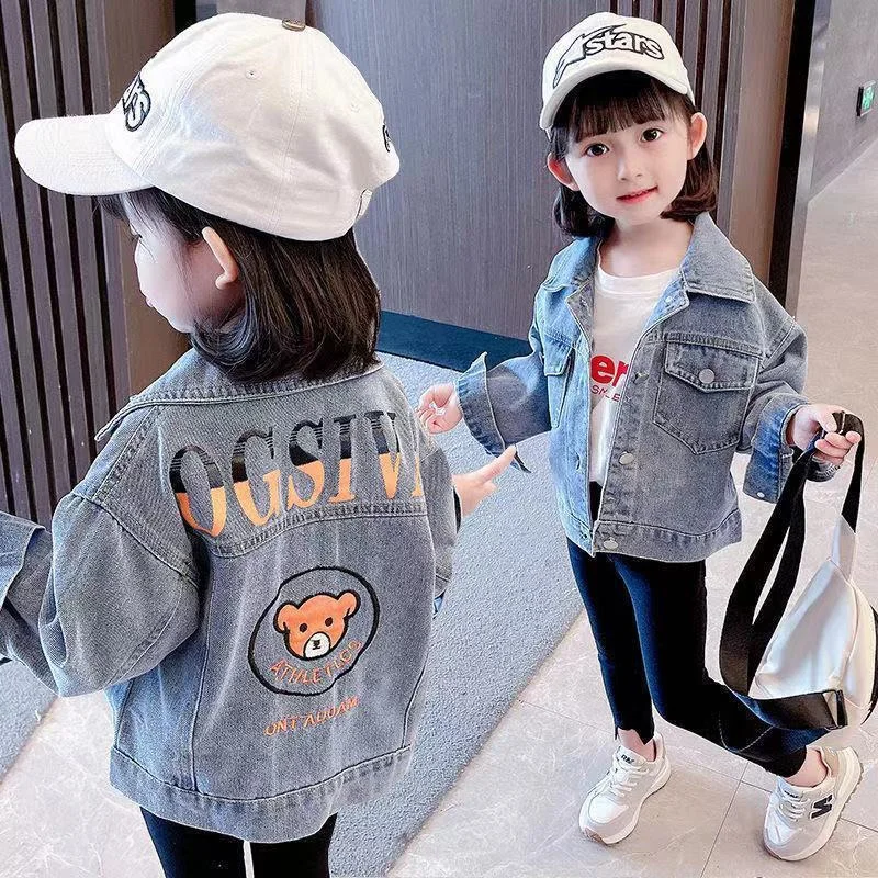 

Girls Baby's Kids Coat Jacket Outwear Tops 2022 Cartoon Jean Spring Autumn Cotton Christmas Gift Outfits School Children's Cloth