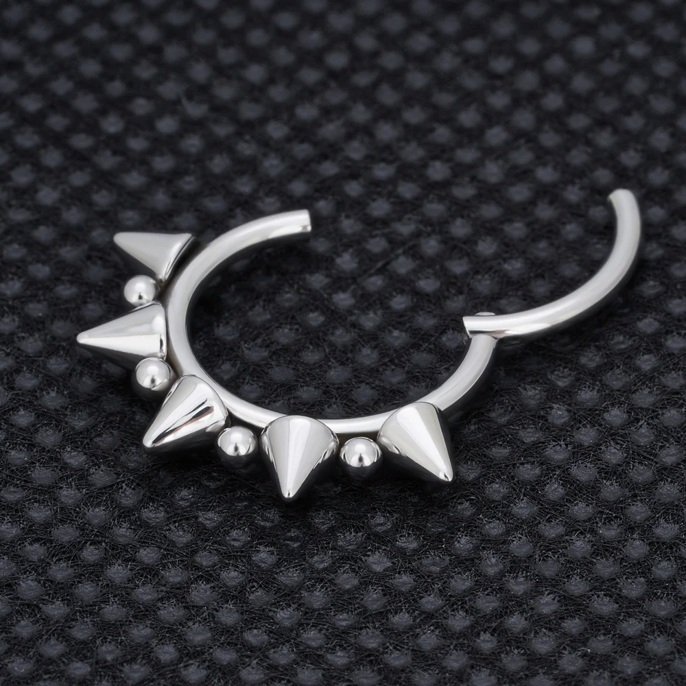 Ear piercing earring Belly button rings G23 Titanium Septum Nose Ring Cone Spike Horseshoe Circular Piercing Cartilage Earrings Helix Hinge Hoop Body Piercing Jewelry