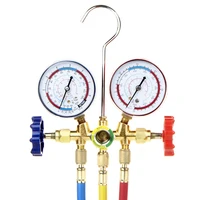 Manomètre de climatisation avec tuyau et crochet, ensemble de manomètres de collecteur de Diagnostic AC à 3 voies pour Freon pour R12 R22 R404A R134a, nouveau 4