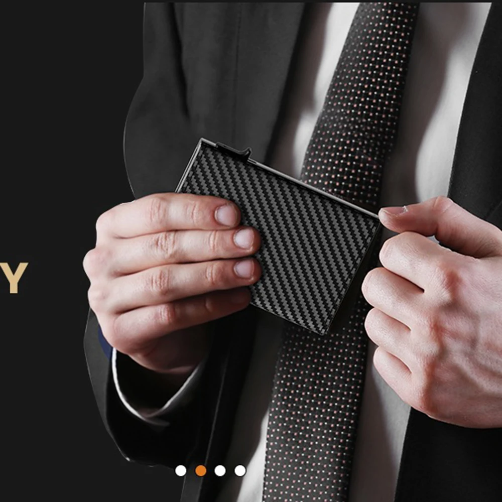 Sleek RFID-Blocking Pop-Up Card Holder Wallet with Magnetic Closure