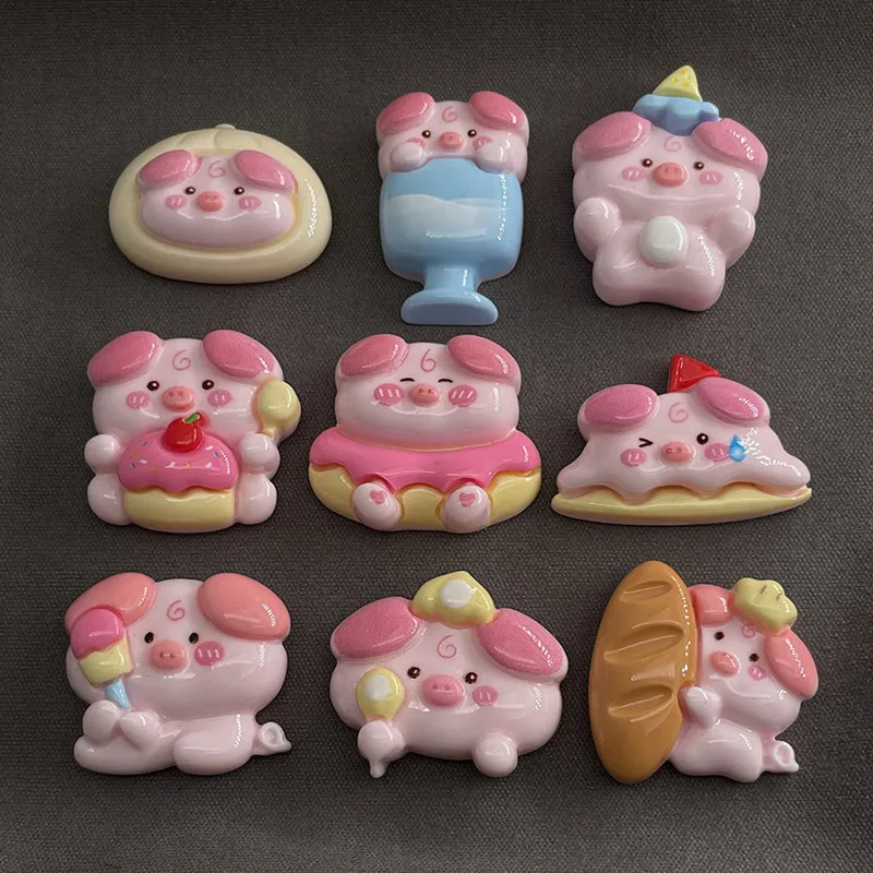 

10Pcs Kawaii Cartoon Dessert Porker Resin DIY Shoes Hat Icebox Barrette Mobile Phone Case Scrapbook Cream Glue Flat Back Resin