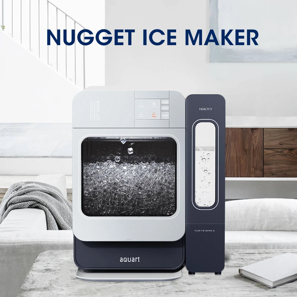 IC1501 AQUART Household Nugget Ice Maker with Thick Insulation Portable Self Cleaning Pellet Ice Machine Quietly