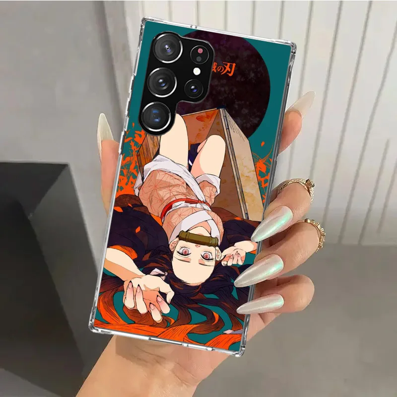 thumbnail image 1 of Funda de teléfono Demon Slayer Kamado Nezuko para Samsung Galaxy S24 S23 S22 S21 Ultra S20 FE S10 Plus S10E S9 S8 + S7 Edge con estampado suave, 1 of 5