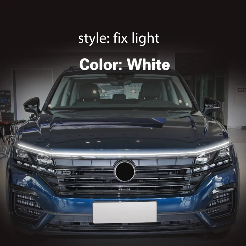 Luces LED para capó de coche, luces de circulación diurna, lámpara de ambiente decorativa, luces ambientales flexibles e impermeables para VW Touareg 2019-2024