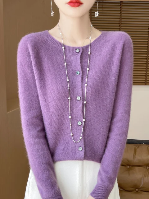 Femmes pull en cachemire 100% laine mérinos tricoté Cardigan automne hiver tricots col rond femme couleur unie décontracté haut tendance 2 Femmes pull en cachemire 100% laine mérinos tricoté Cardigan automne hiver tricots col rond femme couleur unie décontracté haut tendance 2