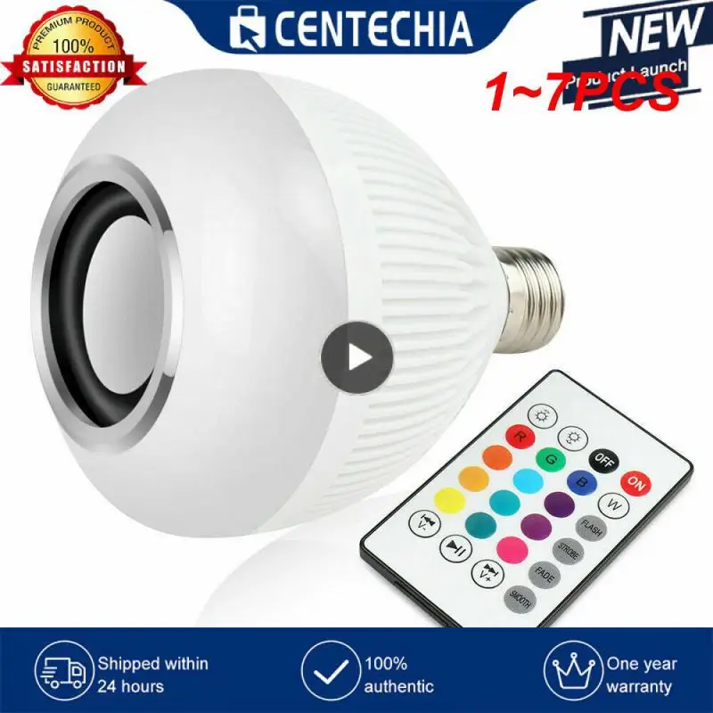 

1 ~ 7 шт. музыкальная лампа с дистанционным управлением E27 12 Вт светодиодные лампы для воспроизведения музыки беспроводные разноцветные RGB лампы для дистанционного управления