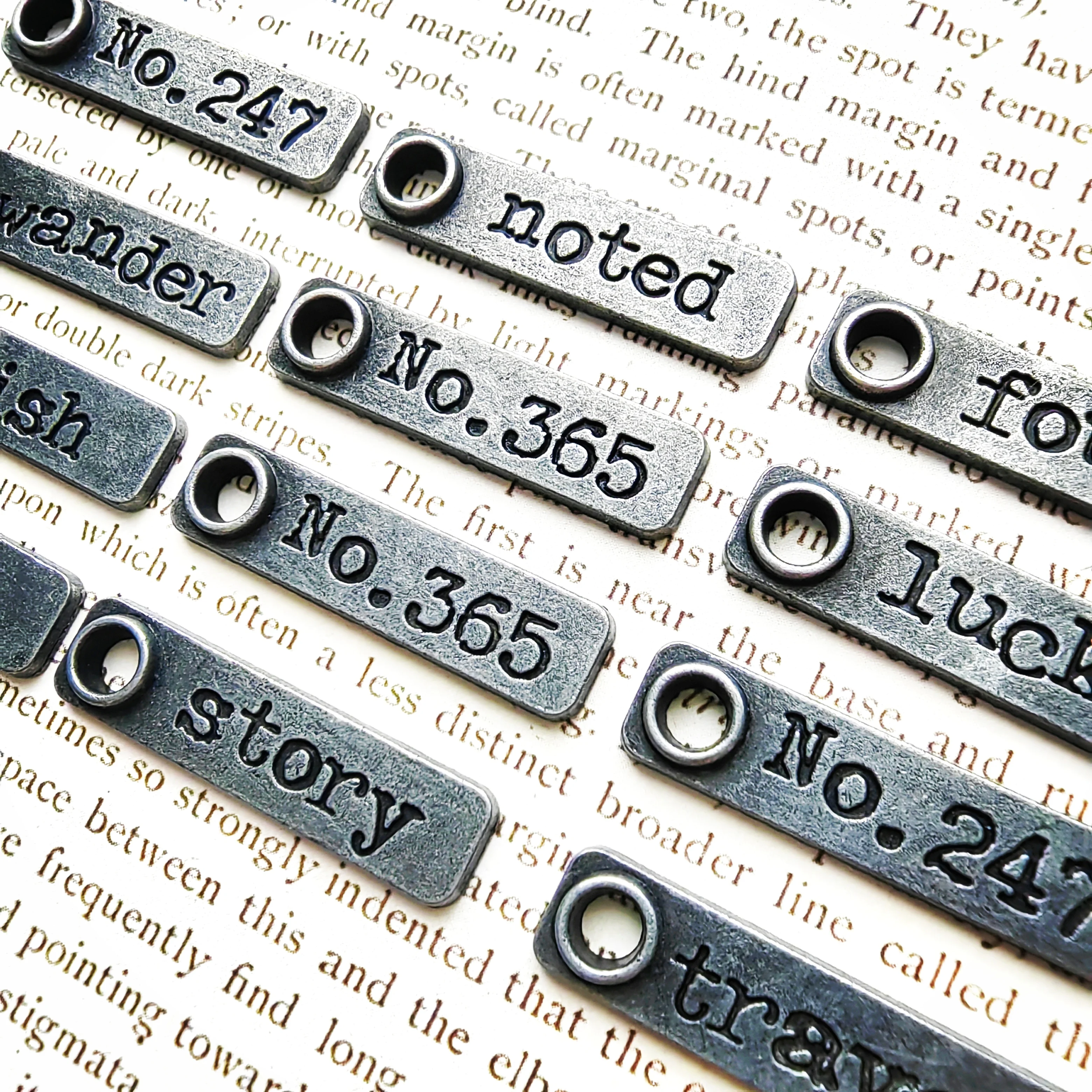 Metal Accessories Retro Tiny Words Junk Journal Scrapbook metal bookmark metal brads scrapbooking decoration