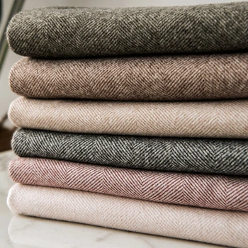 Herringbone Wool Blend Fabric 1