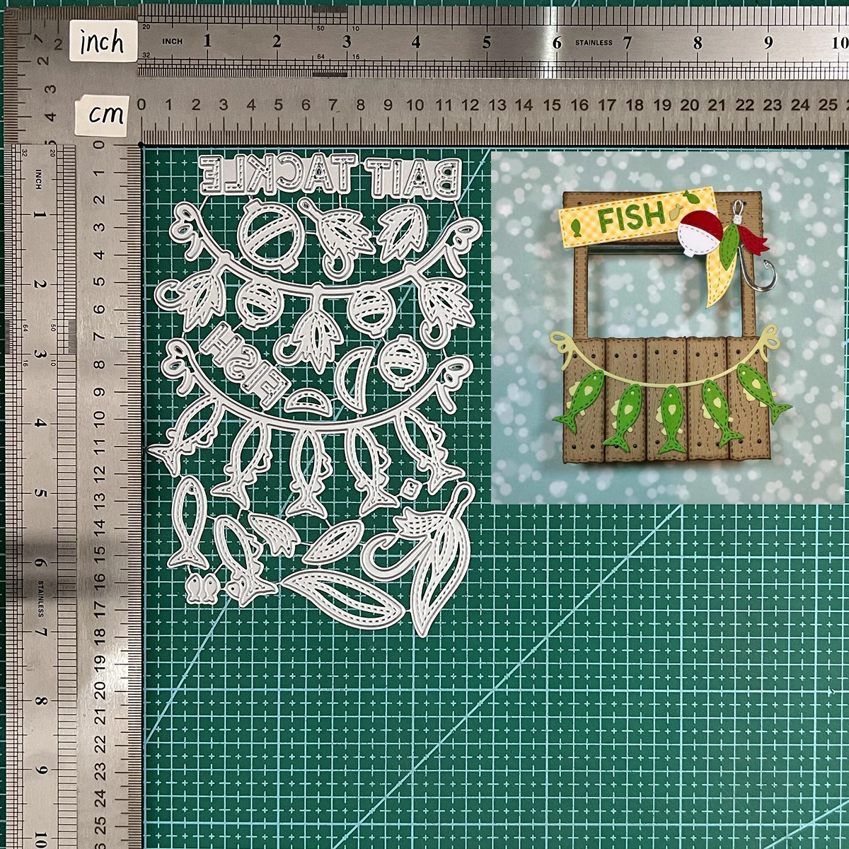 

Metal Cutting Dies Build a Booth FIshing Add Ons die set For DIY Scrapbook Cutting Die Paper Cards Embossed Craft Die