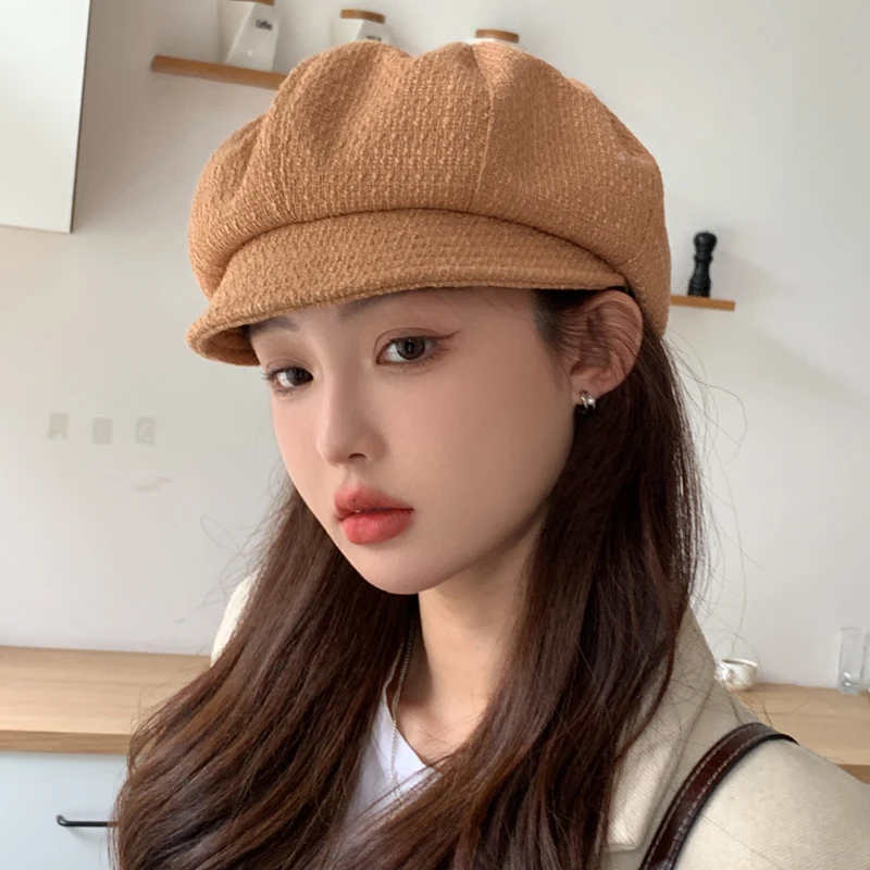 여성용 따뜻한 베레모, 프렌치 아티스트 스타일, 빈티지 베레모, 따뜻한 방풍, 우아한 가을 모자